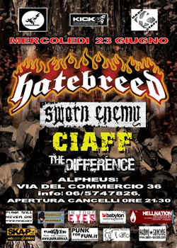 MetalWave Live-Report ::: Hatebreed + Sworn Enemy + Ciaff + The Difference