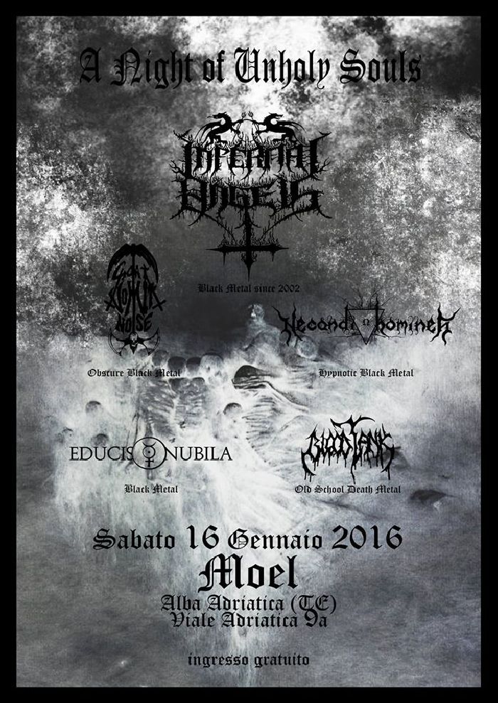 MetalWave Live-Report ::: «A Night of Unholy Souls» Infernal Angels + Goat Vomit Noise + Necandi Homines + Educis Nubila + Bloodtank