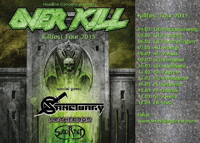 METHEDRAS: Tour Europeo con Overkill e Sanctuary