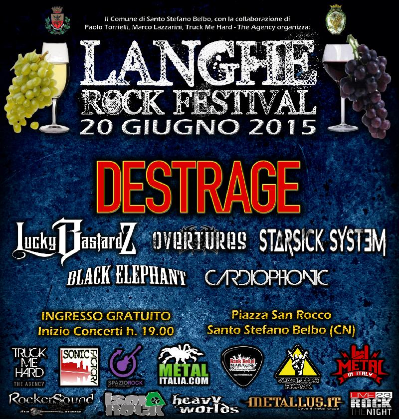LANGHE ROCK FESTIVAL 2015: headliner i DESTRAGE