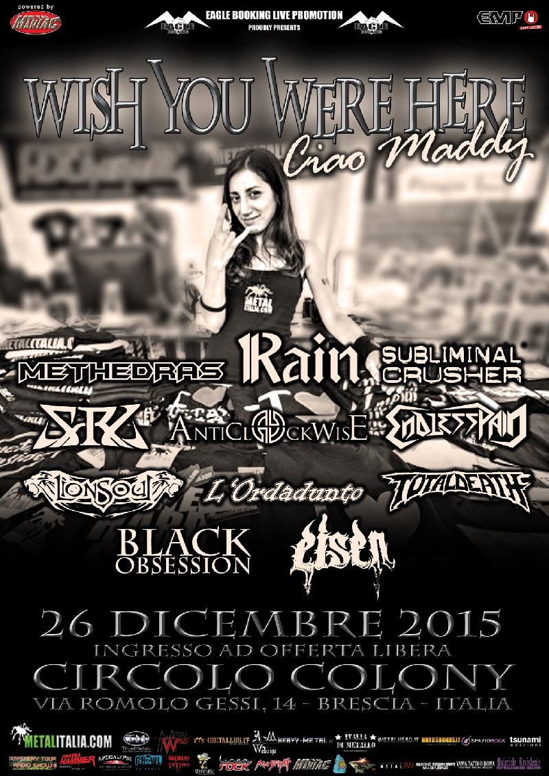 CIAO MADDY: evento di beneficenza il 26 dicembre al Colony di Brescia