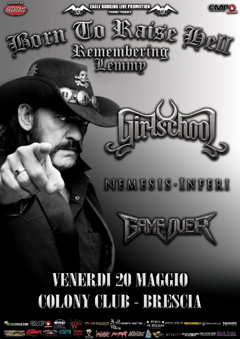 BORN TO RAISE HELL: evento in memoria di Lemmy con GIRLSCHOOL e altri a Brescia