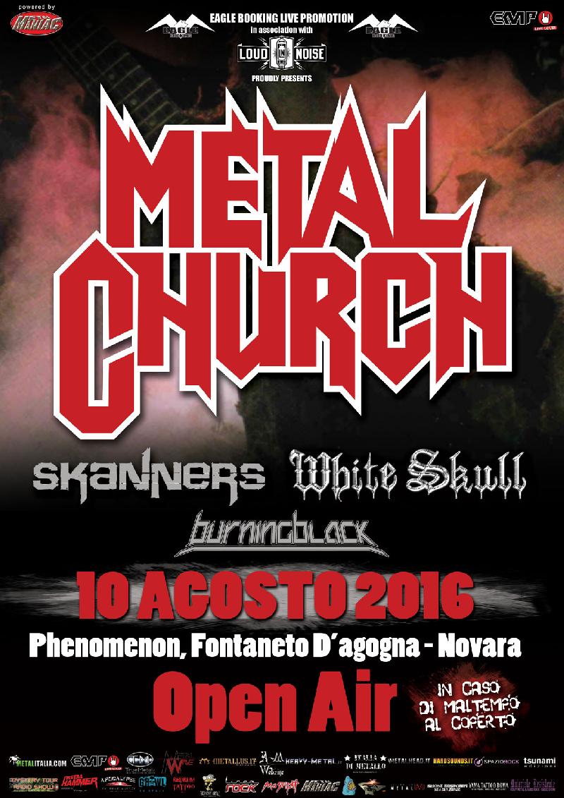 SKANNERS, WHITE SKULL e BURNING BLACK: le bands di apertura per la data di Novara dei METAL CHURCH