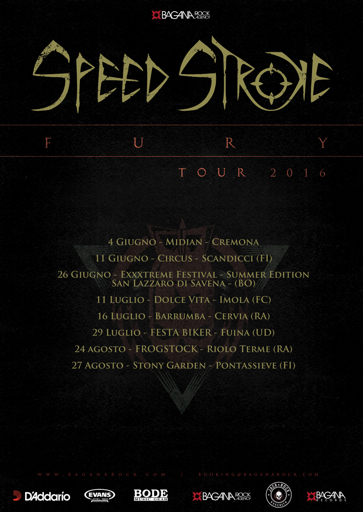SPEED STROKE: otto nuove date in arrivo per il "Fury Tour 2016"