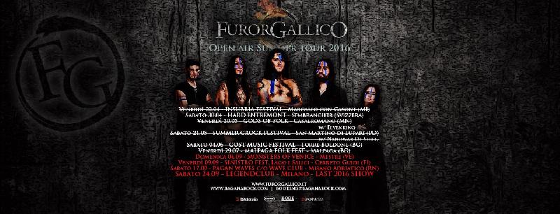 FUROR GALLICO: le ultime quattro date del Summer Tour 2016