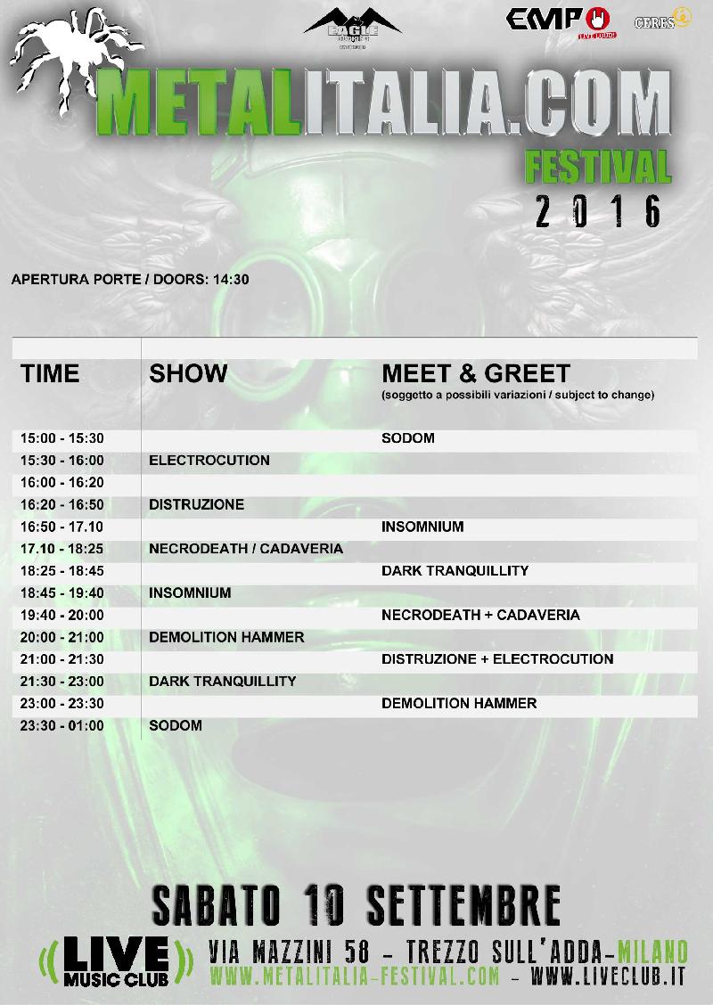 METALITALIA.COM FESTIVAL 2016: gli orari degli show e dei meet & greet