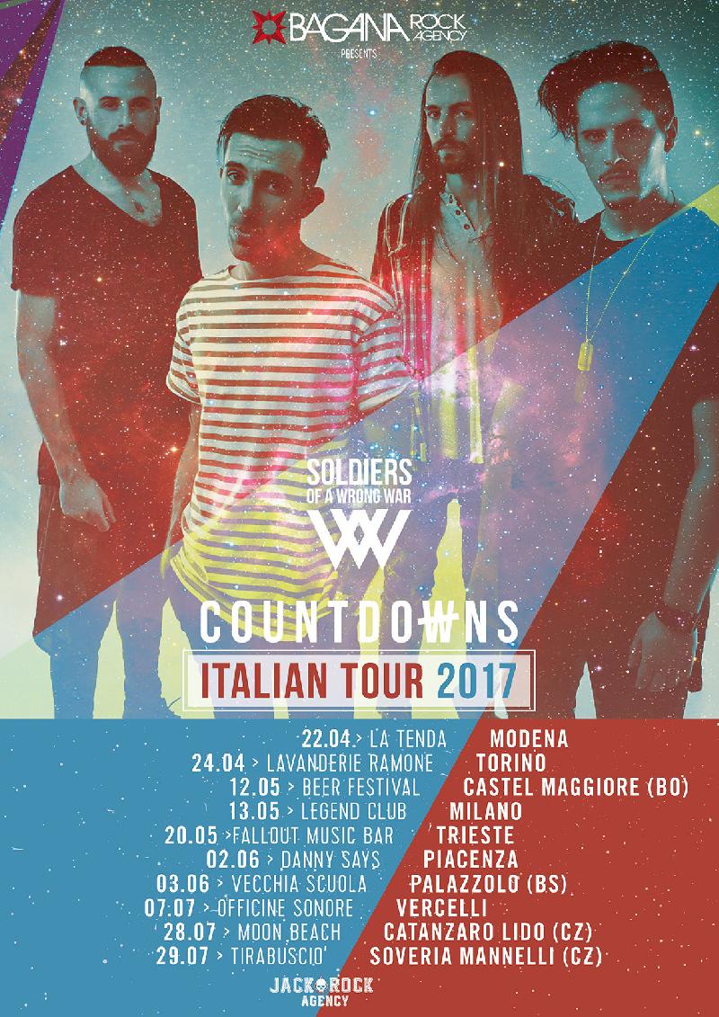 SOLDIERS OF A WRONG WAR: tutte le date del "Countdowns Italian Tour 2017"