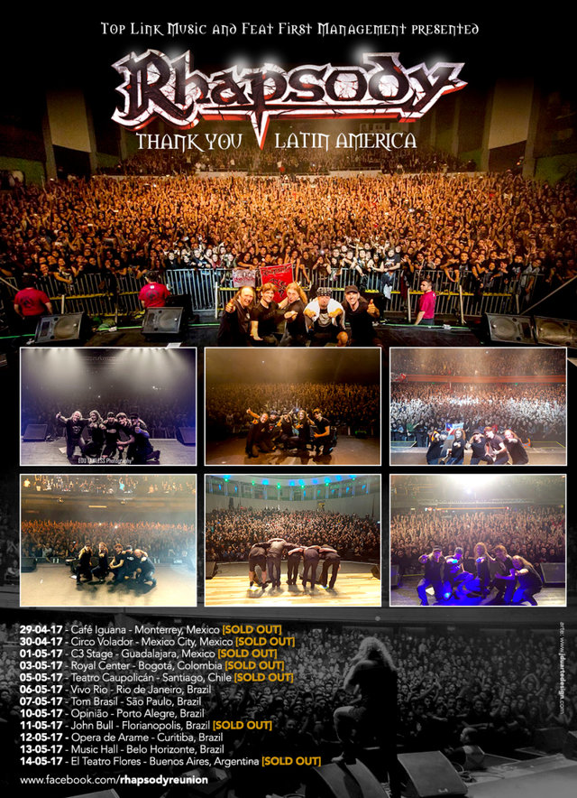 RHAPSODY: concludono con successo il "20th Anniversary Farewell Tour" in America Latina
