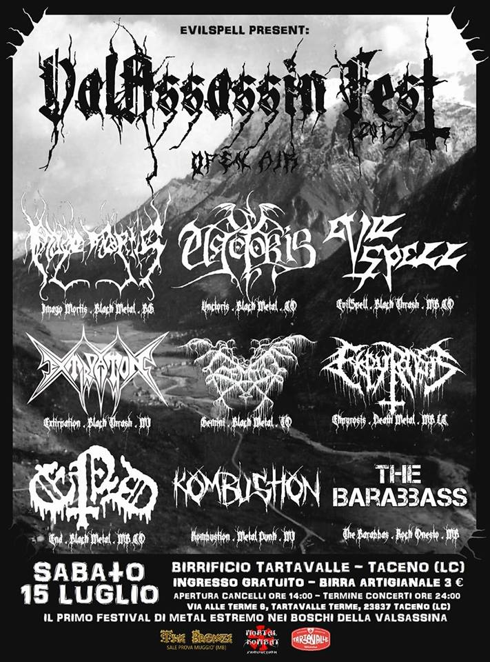 VAL-ASSASSIN - EXTREME METAL FEST: i dettagli del primo festival di metal estremo in Valsassina
