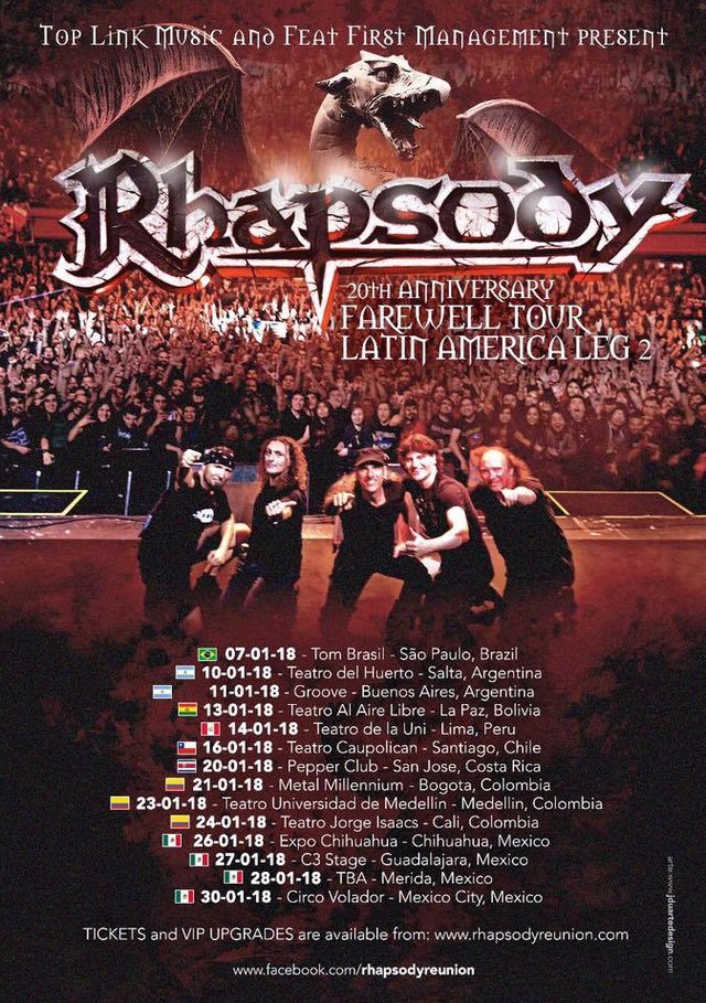 RHAPSODY: annunciano la seconda parte del "Farewell Tour" in America Latina