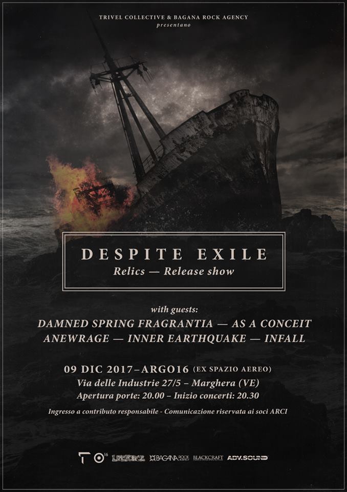 DESPITE EXILE: Sabato 9 Dicembre il Release Show di "Relics"