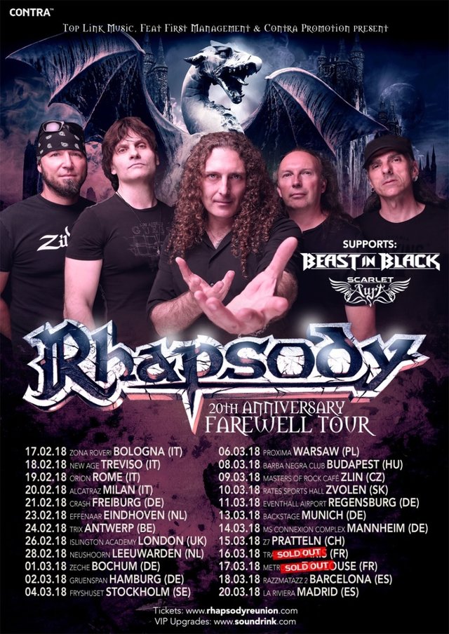 RHAPSODY: il tour europeo al via il prossimo mese