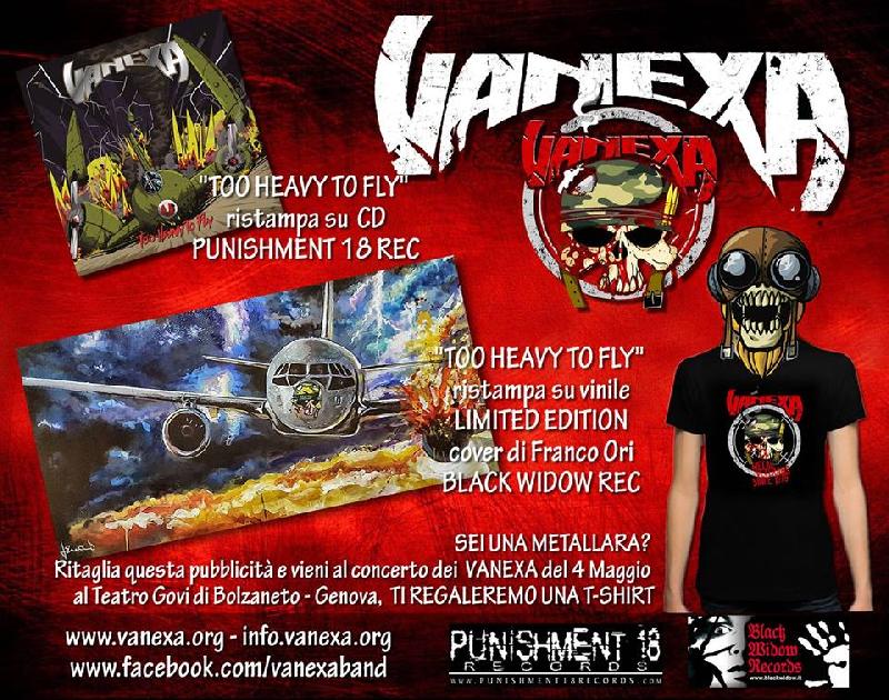 VANEXA: "Too Heavy To Fly" sarà ristampato in Vinile e CD con la bonus track "The Grave"