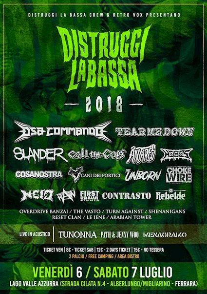 DISTRUGGI LA BASSA 2018: i dettagli del fest