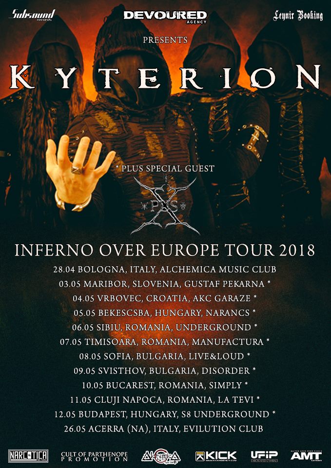 KYTERION: le date del tour europeo "Inferno Over Europe 2018"