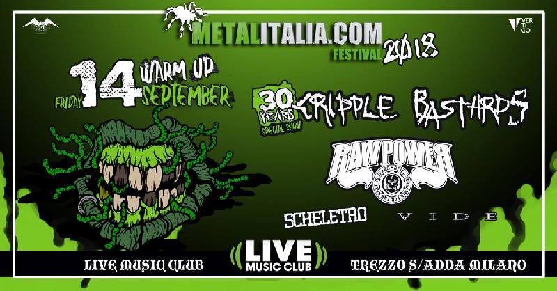 METALITALIA.COM FESTIVAL 2018: show speciale dei CRIPPLE BASTARDS, RAW POWER e altri per il warm-up