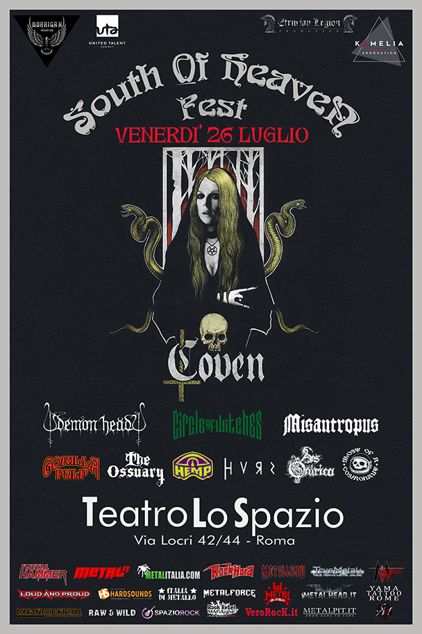 SOUTH OF HEAVEN FEST: i dettagli dell'evento con headliner gli americani COVEN