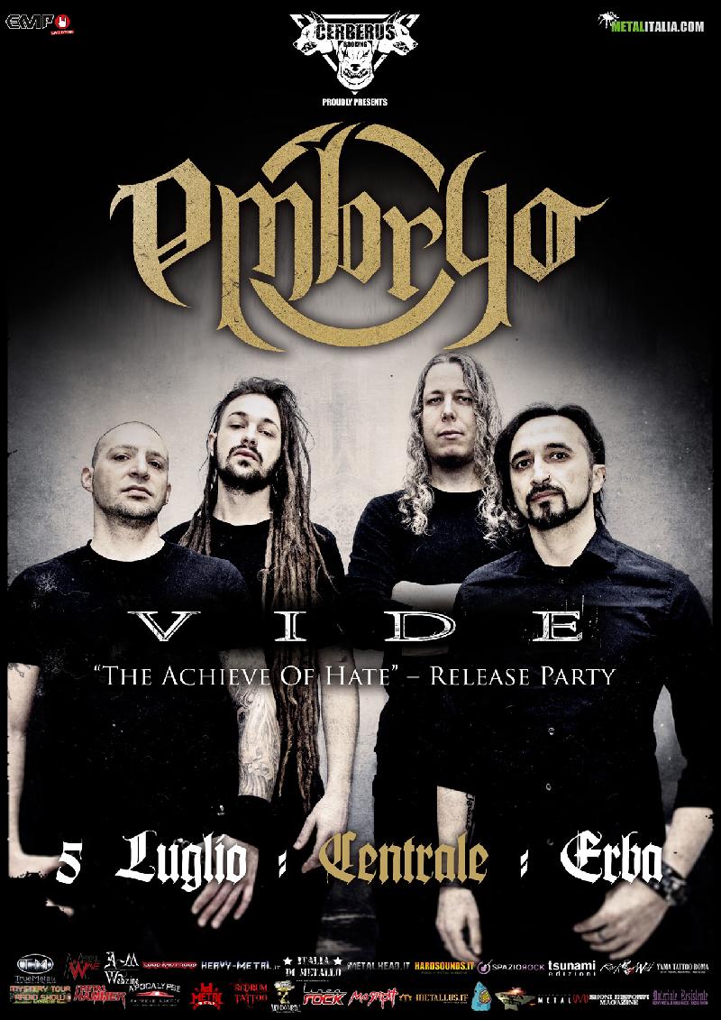 EMBRYO / VIDE: una data al Centrale di Erba e release party per ''The Achieve Of Hate''
