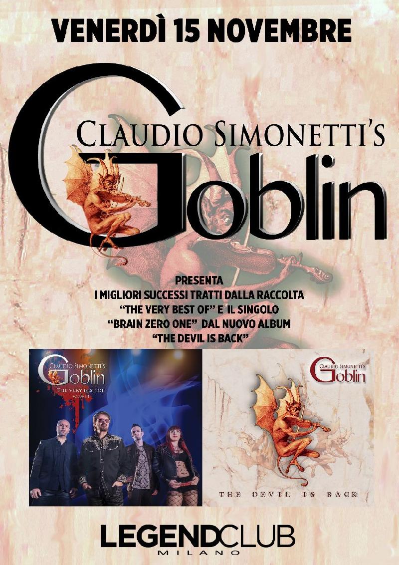 CLAUDIO SIMONETTI'S GOBLIN: finalmente LIVE al LEGEND CLUB MILANO