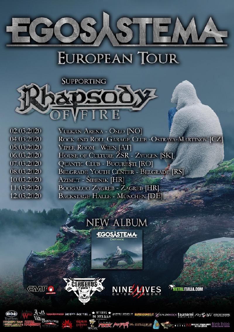 EGOSYSTEMA: tour con i RHAPSODY OF FIRE a Marzo