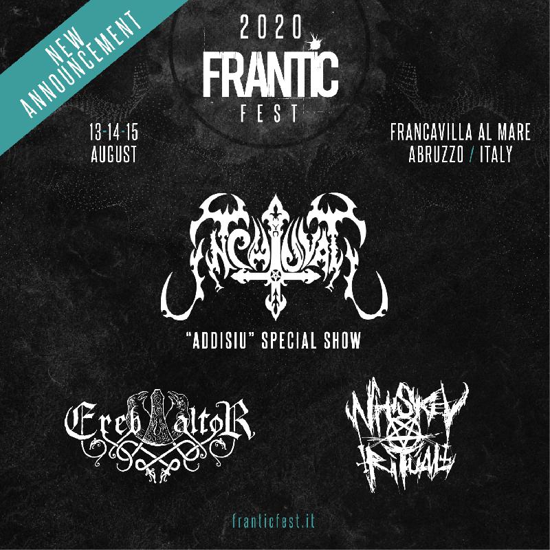 FRANTIC FEST 2020: annunciati Inchiuvatu, Ereb Altor, Whiskey Ritual