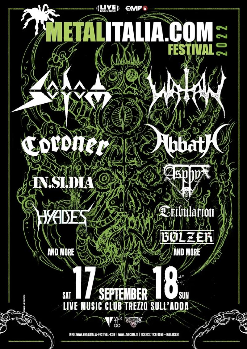 METALITALIA.COM FESTIVAL 2022: SODOM, WATAIN, CORONER, ABBATH, ASPHYX e altre conferme