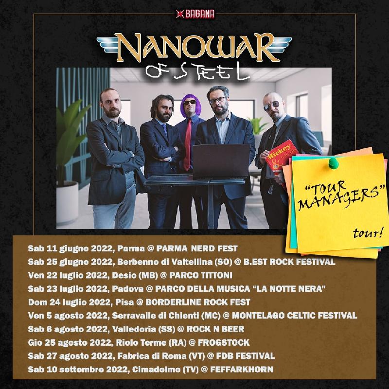 NANOWAR OF STEEL: “Tour Managers” sui palchi con dieci concerti in Italia quest’estate 2022