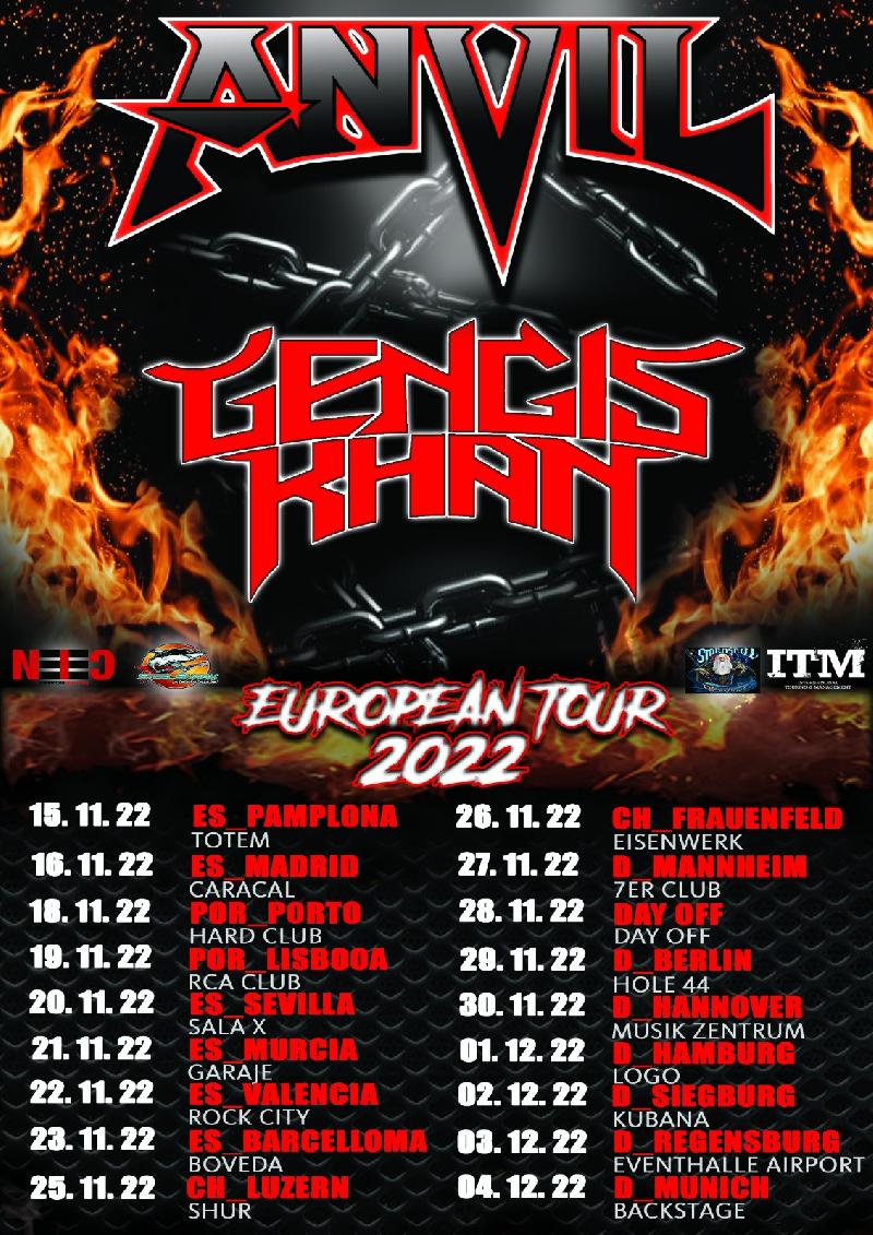 GENGIS KHAN: confermati come gruppo di supporto del prossimo tour europeo degli ANVIL