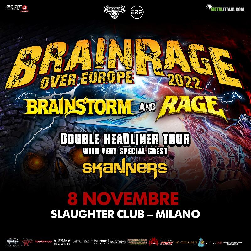 RAGE, BRAINSTORM, SKANNERS: orari e dettagli dell’unica data italiana allo Slaughter di Milano