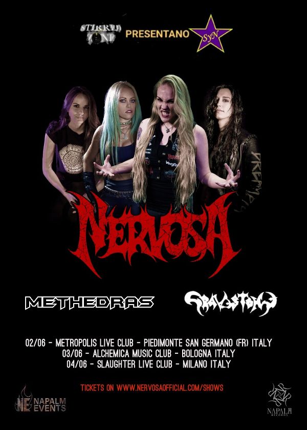 METHEDRAS: tre date in Italia a giugno di supporto alle NERVOSA