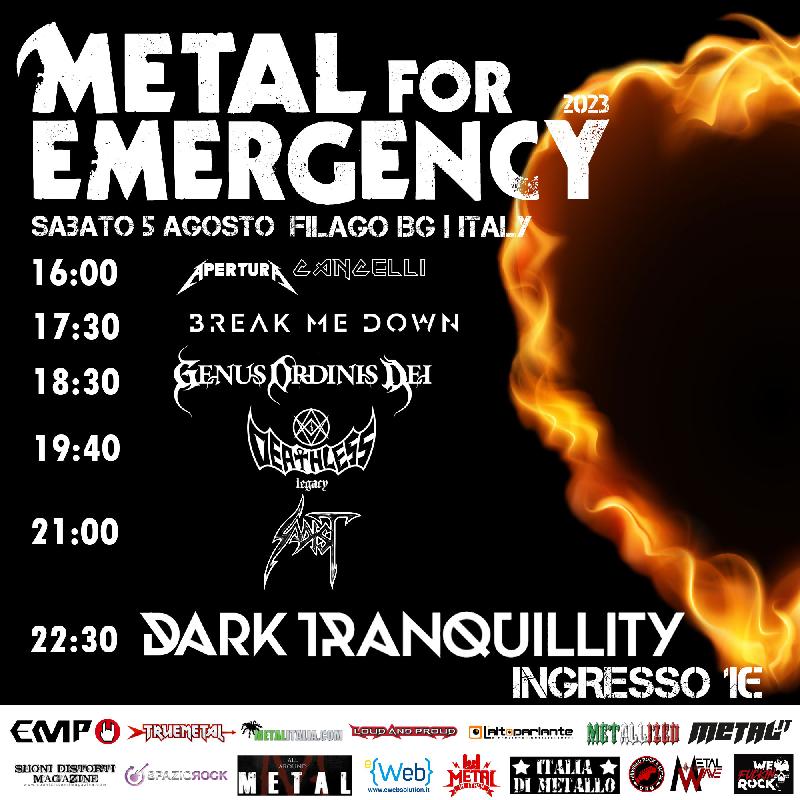 METAL FOR EMERCENGY 2023: running order e informazioni