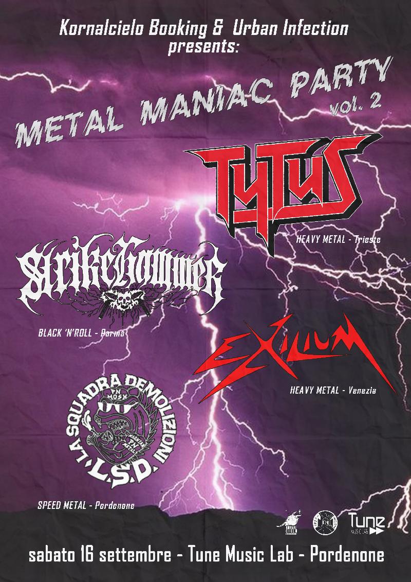 METAL MANIAC PARTY VOL. 2: i dettagli dell'evento