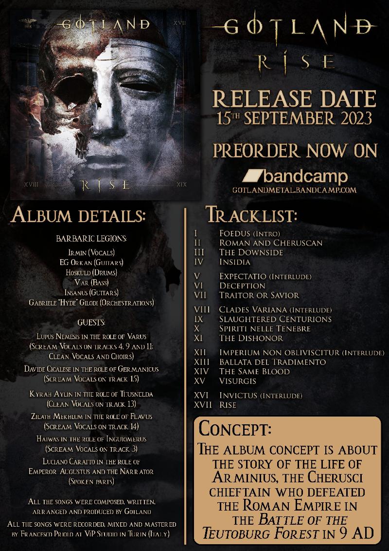 GOTLAND: dettagli e data di uscita del nuovo album ''Rise''