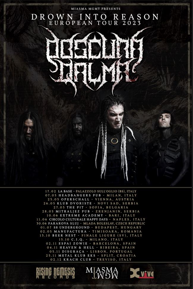 OBSCURA QALMA: le nuove date del DROWN INTO REASON European Tour 2023