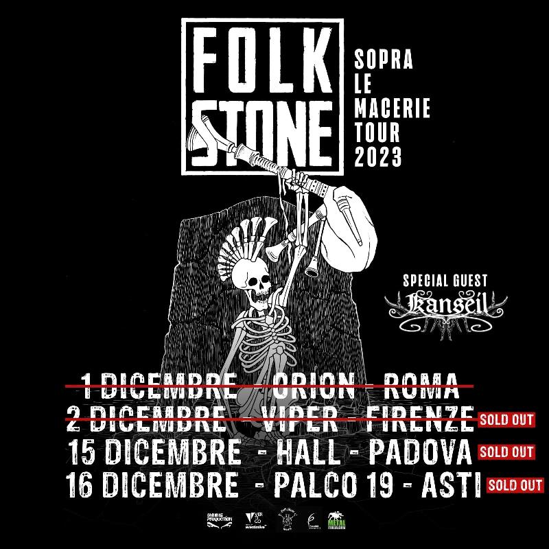 FOLKSTONE: in concerto il 15 dicembre all’Hall di Padova e il 16 dicembre al Palco 19 di Asti