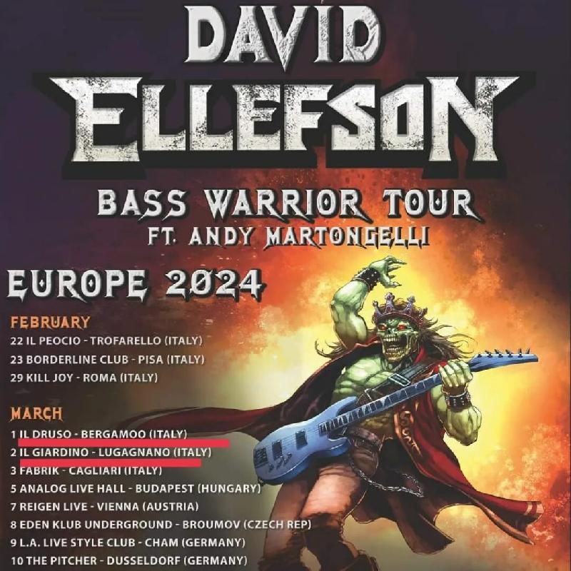 BAD AS: pronti ad accendere il palco del Bass Warrior Tour di David Ellefson