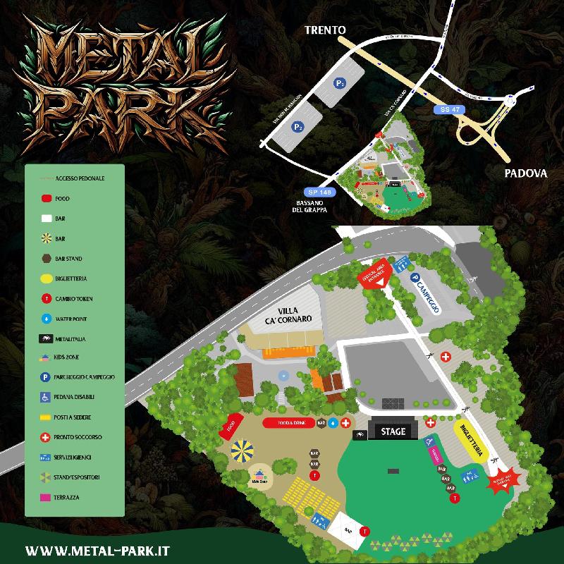 METAL PARK 2024: mappa dell'area, parcheggi e regolamento
