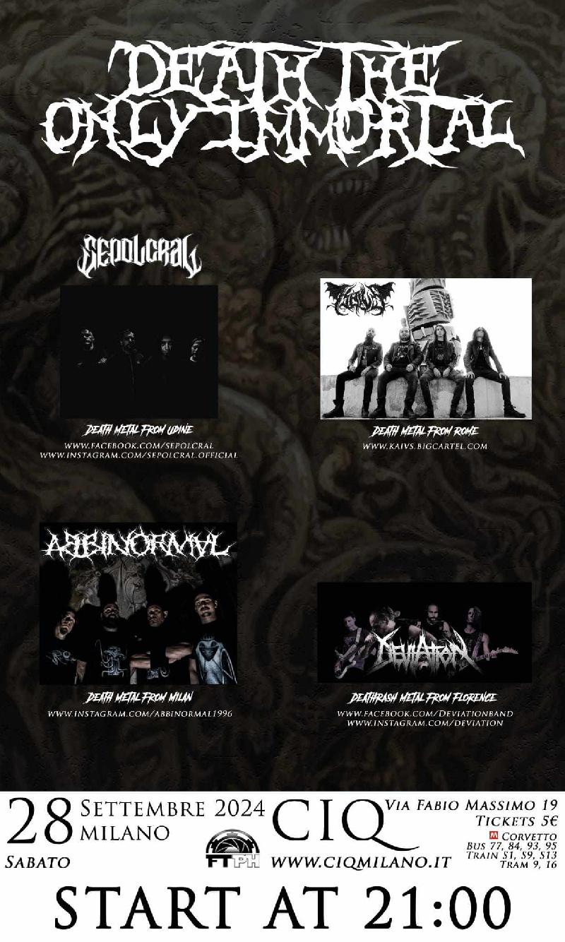 DEATH THE ONLY IMMORTAL: i dettagli del festival death metal underground