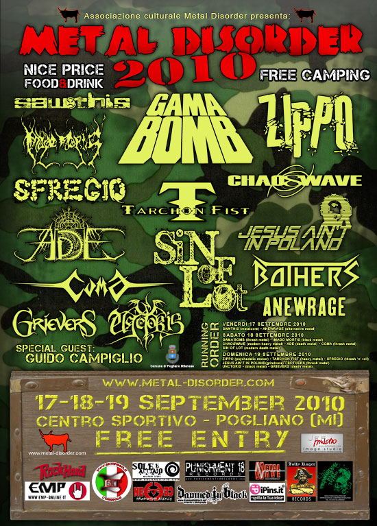 METAL DISORDER 2010: l'elenco completo delle band confermate
