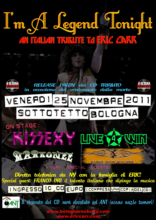 BRC RECORDS NEWS: Cd Tributo ad Eric Carr e release party