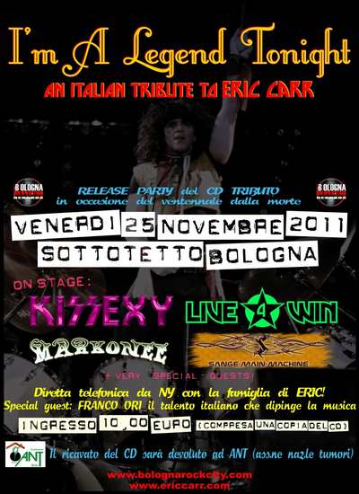 I'M A LEGEND TONIGHT: i dettagli della serata tributo ad Eric Carr