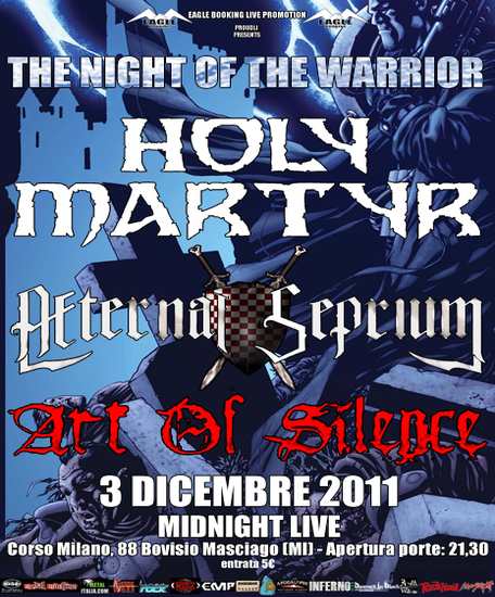 HOLY MARTYR: cambio di location per la data milanese