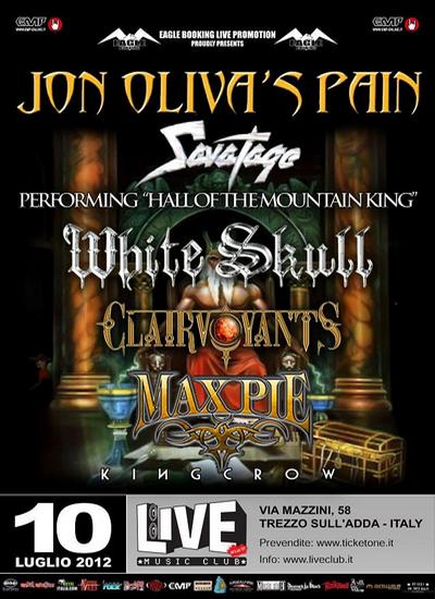 WHITE SKULL: data a Milano con i JON OLIVA'S PAIN