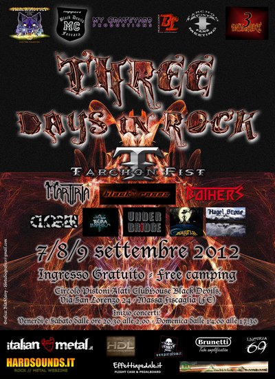 3 DAYS IN ROCK: i dettagli dell'evento