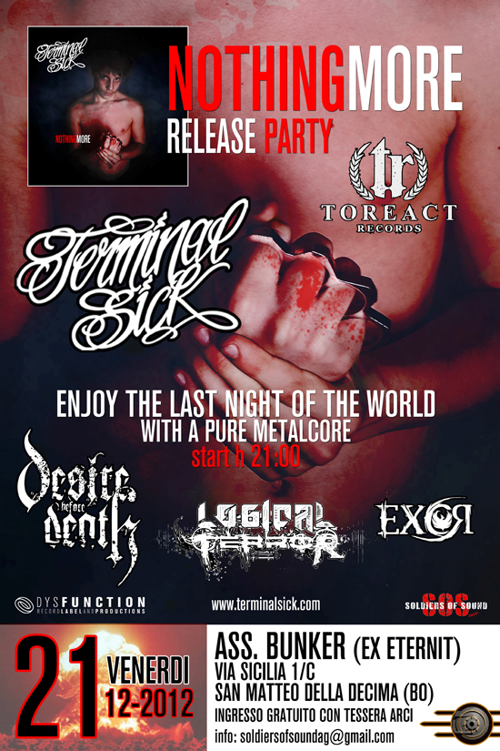 TERMINAL SICK: teaser video, tracklist e release party di "Nothing More"