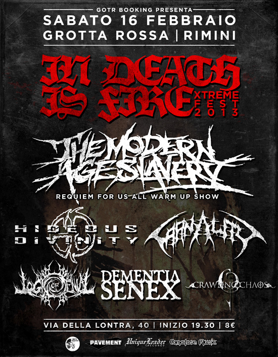 IN DEATH IS FIRE EXTREME FEST: i dettagli del fest riminese