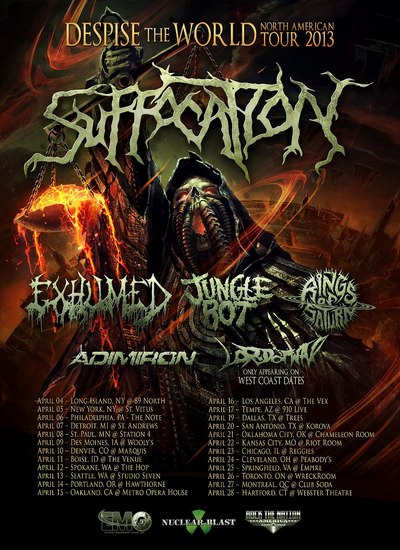 ADIMIRON: tour americano coi Suffocation