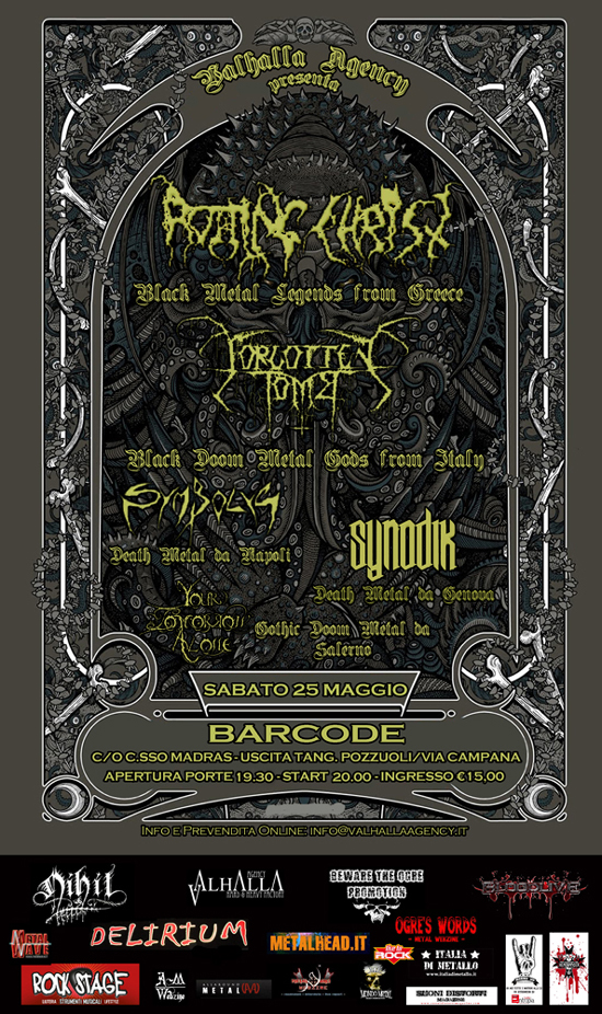YOUR TOMORROW ALONE: nel bill della data partenopea dei ROTTING CHRIST