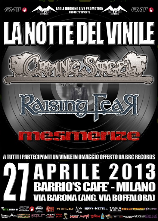 LA NOTTE DEL VINILE: CRYING STEEL ed altri al Barrio's di Milano