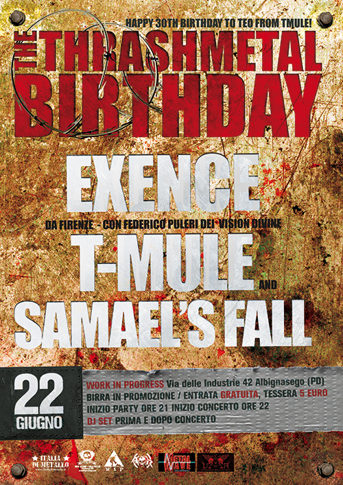 THE THRASH METAL BIRTHDAY: serata per festeggiare il 30simo compleanno di Teo dei T-MULE
